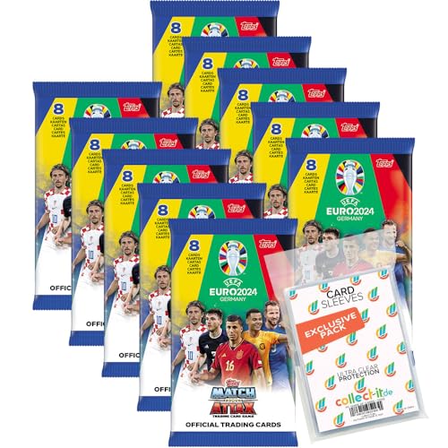 Bundle mit Match Attax UEFA Euro 2024 Germany - 10 Booster + Exklusive Collect-it Hüllen von collect-it.de MY HOME OF CARDS + TOYS