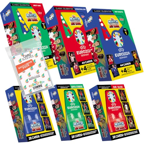 Bundle mit Match Attax UEFA Euro 2024 Germany - Alle 3 Tin Boxen + alle 3 Mini Tin Boxen + Exklusive Collect-it Hüllen Bundle mit Match Attax UEFA Euro 2024 Germany - Alle 3 Tin Boxen + alle 3 Mini Tin Boxen + Exklusive Collect-it Hüllen von collect-it.de MY HOME OF CARDS + TOYS