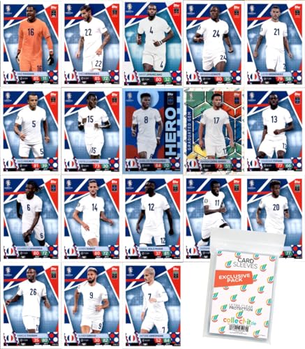 Bundle mit Match Attax UEFA Euro 2024 Germany - Mannschaftspaket - Frankreich + Exklusive Collect-it Hüllen von collect-it.de MY HOME OF CARDS + TOYS