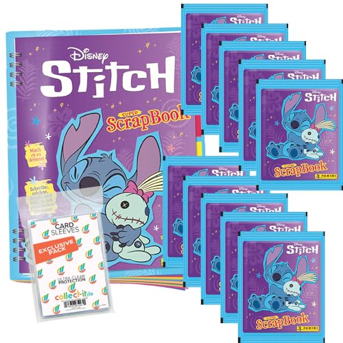 Bundle mit Panini Stitch - Super Scrapbook (2025) - Sammelsticker - 1 Sammelalbum + 10 Tüten + Exklusive Collect-it Hüllen von collect-it.de MY HOME OF CARDS + TOYS