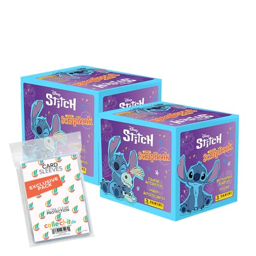 Bundle mit Panini Stitch - Super Scrapbook (2025) - Sammelsticker - 2 Displays (72 Tüten) + Exklusive Collect-it Hüllen von collect-it.de MY HOME OF CARDS + TOYS