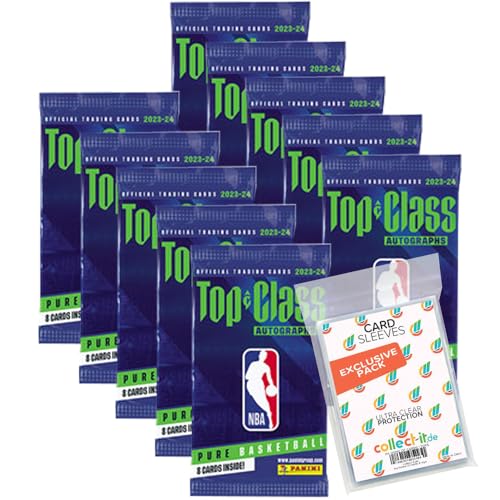 Bundle mit Top Class - NBA Pure Basketball - 2023/24-10 Booster + Exklusive Collect-it Hüllen von collect-it.de MY HOME OF CARDS + TOYS