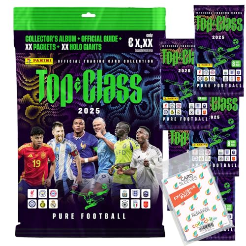 Bundle mit Top Class Pure Football 2025 - Trading Cards - 1 Starter + 5 Booster + Exklusive Collect-it Hüllen, 1 Booster enthält: 8 Karten, Sammelmappe, Spielfeld, 2 Limitierte Karten Bundle mit Top Class Pure Football 2025 - Trading Cards - 1 Starter + 5 Booster + Exklusive Collect-it Hüllen, 1 Booster enthält: 8 Karten, Sammelmappe, Spielfeld, 2 Limitierte Karten von collect-it.de MY HOME OF CARDS + TOYS