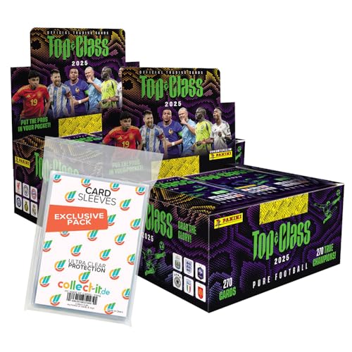 Bundle mit Top Class Pure Football 2025 - Trading Cards - 2 Display (48 Booster) + Exklusive Collect-it Hüllen, 2 Display mit je 24 Boostern, 1 Booster enthält: 8 Karten von collect-it.de MY HOME OF CARDS + TOYS