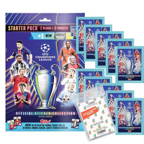 Bundle mit Topps - CL 2024/2025 - Sammelsticker - 1 Starterpack + 10 Tüten + Exklusive Collect-it Hüllen Bundle mit Topps - CL 2024/2025 - Sammelsticker - 1 Starterpack + 10 Tüten + Exklusive Collect-it Hüllen von collect-it.de MY HOME OF CARDS + TOYS