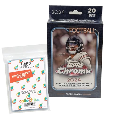 Bundle mit Topps Chrome Football 2024-1 Hanger Box + Exklusive Collect-it Hüllen, 1 Hanger Box mit 20 Karten pro Pack von collect-it.de MY HOME OF CARDS + TOYS