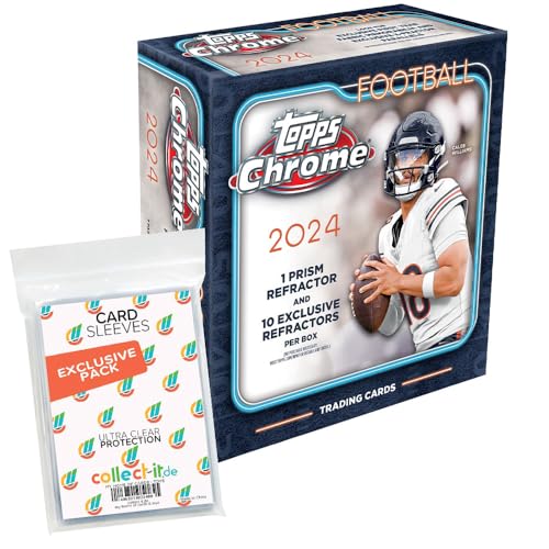 Bundle mit Topps Chrome Football 2024-1 Mega Box + Exklusive Collect-it Hüllen 7 Packs pro Box mit je 6 Karten pro Pack, 1 Prism Refractor und 10 Exklusive Refractor Karten garantiert Bundle mit Topps Chrome Football 2024-1 Mega Box + Exklusive Collect-it Hüllen 7 Packs pro Box mit je 6 Karten pro Pack, 1 Prism Refractor und 10 Exklusive Refractor Karten garantiert von collect-it.de MY HOME OF CARDS + TOYS