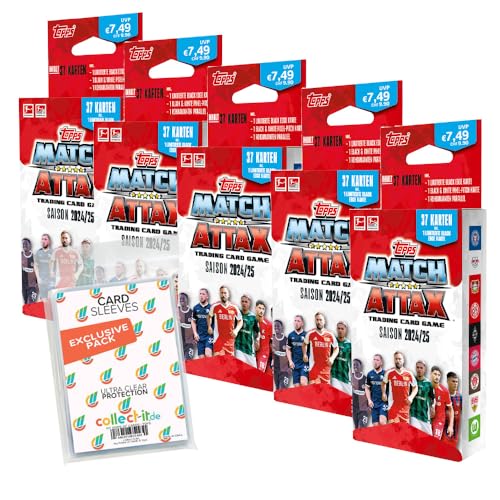 Bundle mit Topps Match Attax Bundesliga - 2024/2025-5 Blister + Exklusive Collect-it Hüllen Bundle mit Topps Match Attax Bundesliga - 2024/2025-5 Blister + Exklusive Collect-it Hüllen von collect-it.de MY HOME OF CARDS + TOYS