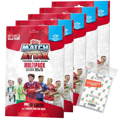 Bundle mit Topps Match Attax Bundesliga - 2024/2025-5 Multipacks + Exklusive Collect-it Hüllen Bundle mit Topps Match Attax Bundesliga - 2024/2025-5 Multipacks + Exklusive Collect-it Hüllen von collect-it.de MY HOME OF CARDS + TOYS