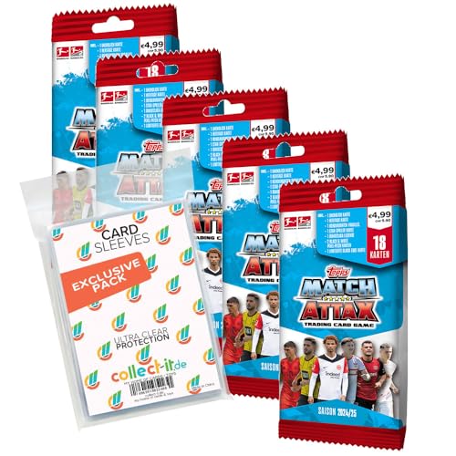 Bundle mit Topps Match Attax Bundesliga - 2024/2025-5 Powerpacks + Exklusive Collect-it Hüllen Bundle mit Topps Match Attax Bundesliga - 2024/2025-5 Powerpacks + Exklusive Collect-it Hüllen von collect-it.de MY HOME OF CARDS + TOYS