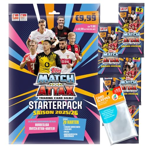 Bundle mit Topps Match Attax Bundesliga 2025/26-1 Starter + 5 Booster + Exklusive Collect-it Hüllen Bundle mit Topps Match Attax Bundesliga 2025/26-1 Starter + 5 Booster + Exklusive Collect-it Hüllen von collect-it.de MY HOME OF CARDS + TOYS