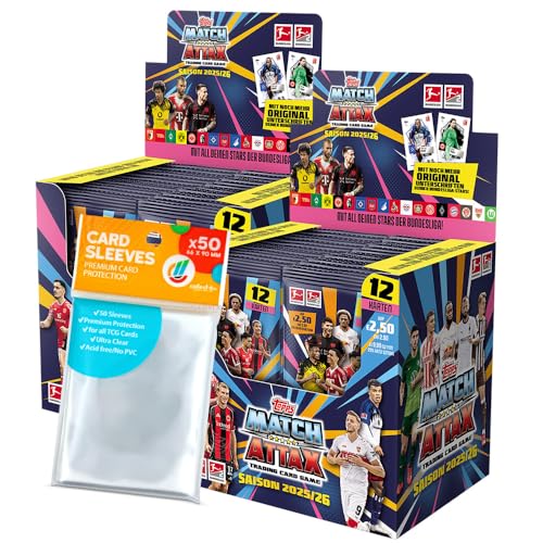 Bundle mit Topps Match Attax Bundesliga 2025/26-2 Display (72 Booster) + Exklusive Collect-it Hüllen von collect-it.de MY HOME OF CARDS + TOYS