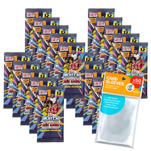 Bundle mit Topps Match Attax Bundesliga 2025/26-20 Booster + Exklusive Collect-it Hüllen von collect-it.de MY HOME OF CARDS + TOYS