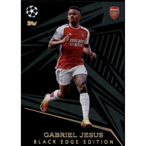 Bundle mit Topps Match Attax Champions League 2023/2024 - Trading Cards,Sammelkarten, Fußball Einzelkarte, Spezial Karte (492 - Gabriel Jesus - Black Edge Edition) von collect-it.de MY HOME OF CARDS + TOYS