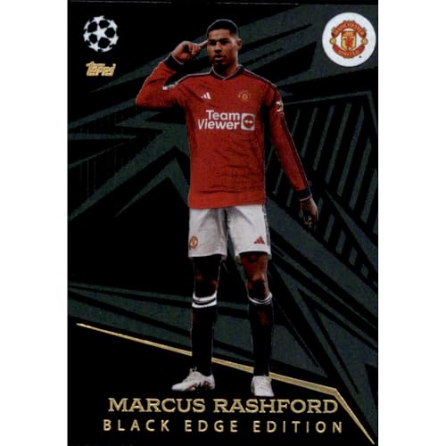 Bundle mit Topps Match Attax Champions League 2023/2024 - Trading Cards,Sammelkarten, Fußball Einzelkarte, Spezial Karte (493 - Marcus Rashford - Black Edge Edition) von collect-it.de MY HOME OF CARDS + TOYS
