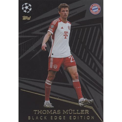 Bundle mit Topps Match Attax Champions League 2023/2024 - Trading Cards,Sammelkarten, Fußball Einzelkarte, Spezial Karte (497 - Thomas Müller - Black Edge Edition) von collect-it.de MY HOME OF CARDS + TOYS