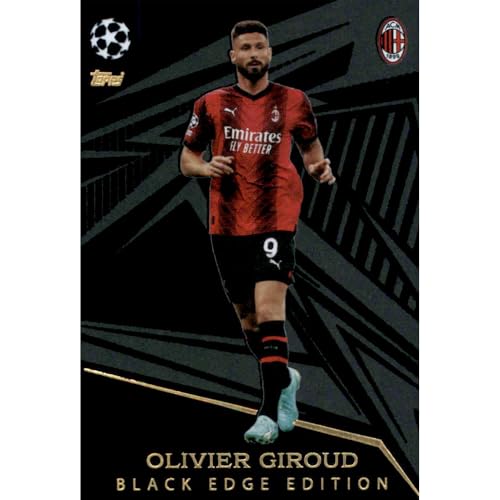 Bundle mit Topps Match Attax Champions League 2023/2024 - Trading Cards,Sammelkarten, Fußball Einzelkarte, Spezial Karte (499 - Olivier Giroud - Black Edge Edition) von collect-it.de MY HOME OF CARDS + TOYS