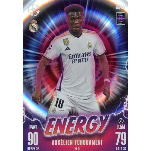 Bundle mit Topps Match Attax Champions League 2023/2024 - Trading Cards,Sammelkarten, Fußball Einzelkarte, Spezial Karte (EN 5 - Aurelien Tchouameni - Energy) von collect-it.de MY HOME OF CARDS + TOYS
