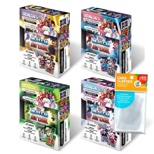 Bundle mit Topps Match Attax Champions League 2025/26 Trading Cards + Exklusive Collect-it Hüllen (alle 4 Mini Tin Dosen) von collect-it.de MY HOME OF CARDS + TOYS