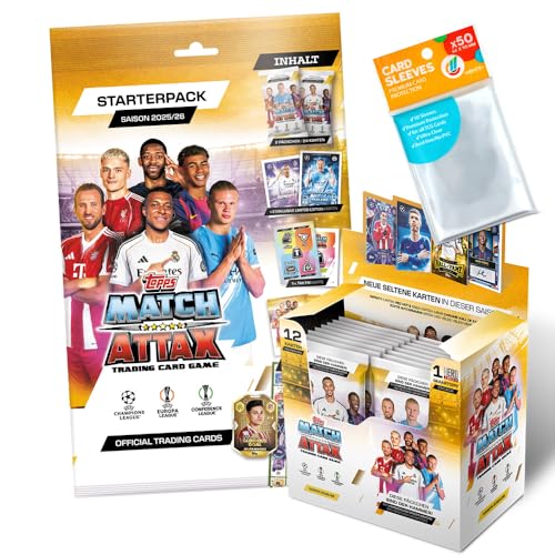 Bundle mit Topps Match Attax Champions League 2025/26 Trading Cards + Exklusive Collect-it Hüllen 1 Starter + 1 Display von collect-it.de MY HOME OF CARDS + TOYS