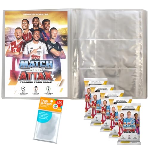 Bundle mit Topps - Match Attax Champions League 2025/26 - Trading Cards - 1 Leere Sammelmappe + 5 Booster + Exklusive Collect-it Hüllen Bundle mit Topps - Match Attax Champions League 2025/26 - Trading Cards - 1 Leere Sammelmappe + 5 Booster + Exklusive Collect-it Hüllen von collect-it.de MY HOME OF CARDS + TOYS