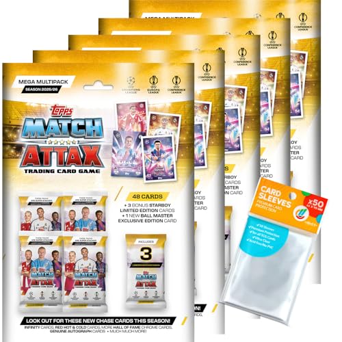 Bundle mit Topps - Match Attax Champions League 2025/26 - Trading Cards - 5 Multipacks + Exklusive Collect-it Hüllen Bundle mit Topps - Match Attax Champions League 2025/26 - Trading Cards - 5 Multipacks + Exklusive Collect-it Hüllen von collect-it.de MY HOME OF CARDS + TOYS
