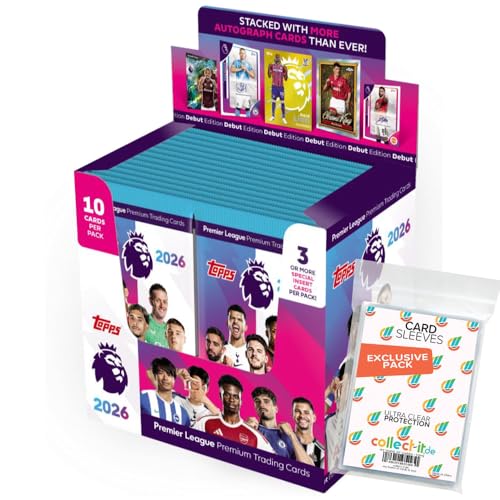 Bundle mit Topps - Premier League 2025/26 Trading Cards + Exklusive Collect-it Hüllen (1 Display (28 Booster)) von collect-it.de MY HOME OF CARDS + TOYS