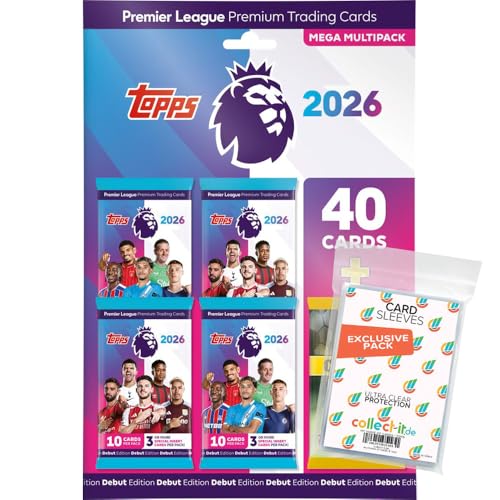 Bundle mit Topps - Premier League 2025/26 Trading Cards + Exklusive Collect-it Hüllen (1 Multipack (zufällige Auswahl)) von collect-it.de MY HOME OF CARDS + TOYS
