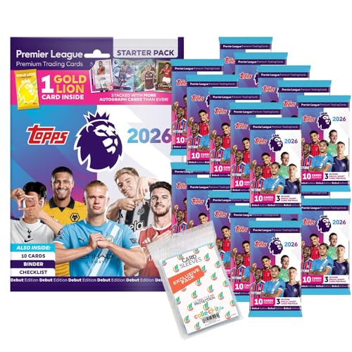 Bundle mit Topps - Premier League 2025/26 Trading Cards + Exklusive Collect-it Hüllen (1 Starter + 20 Booster) von collect-it.de MY HOME OF CARDS + TOYS
