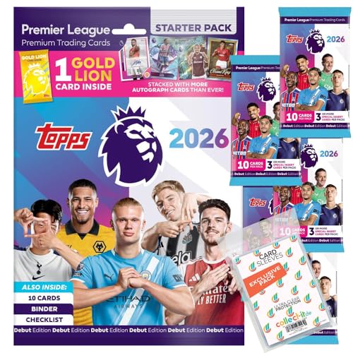 Bundle mit Topps - Premier League 2025/26 Trading Cards + Exklusive Collect-it Hüllen (1 Starter + 5 Booster) von collect-it.de MY HOME OF CARDS + TOYS