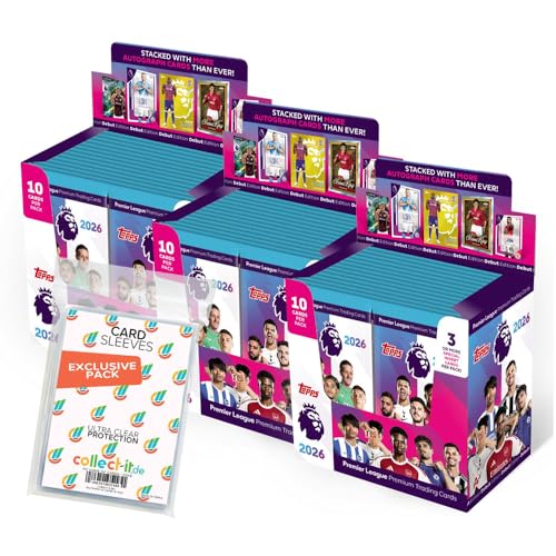 Bundle mit Topps - Premier League 2025/26 Trading Cards + Exklusive Collect-it Hüllen (3 Display (84 Booster)) von collect-it.de MY HOME OF CARDS + TOYS