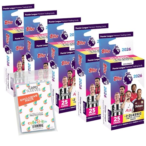 Bundle mit Topps - Premier League 2025/26 Trading Cards + Exklusive Collect-it Hüllen (5 Blister) von collect-it.de MY HOME OF CARDS + TOYS