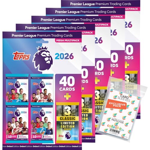 Bundle mit Topps - Premier League 2025/26 Trading Cards + Exklusive Collect-it Hüllen (5 Multipacks) von collect-it.de MY HOME OF CARDS + TOYS