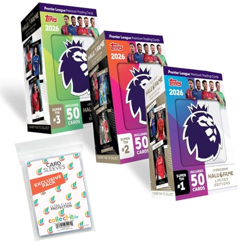 Bundle mit Topps - Premier League 2025/26 Trading Cards + Exklusive Collect-it Hüllen (Alle 3 verschiedenen Super Tin Boxen) von collect-it.de MY HOME OF CARDS + TOYS