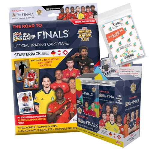 Bundle mit Topps - Road to 2022 UEFA Nations League - 1 Starter + 1 Display (24 Booster) + Exklusive Collect-it Hüllen von collect-it.de MY HOME OF CARDS + TOYS