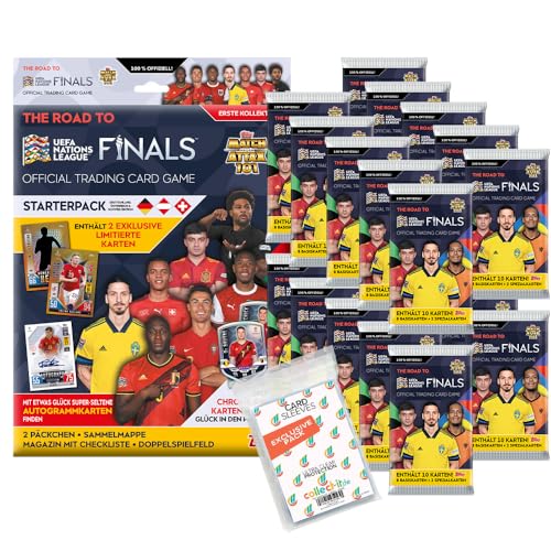 Bundle mit Topps - Road to 2022 UEFA Nations League - 1 Starter + 20 Booster + Exklusive Collect-it Hüllen von collect-it.de MY HOME OF CARDS + TOYS