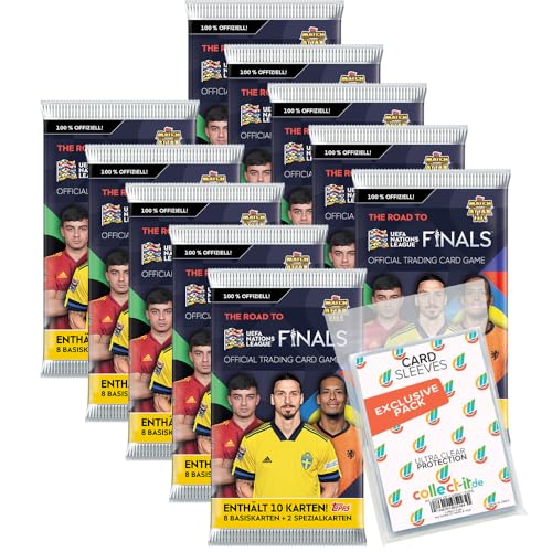 Bundle mit Topps - Road to 2022 UEFA Nations League - 10 Booster + Exklusive Collect-it Hüllen von collect-it.de MY HOME OF CARDS + TOYS