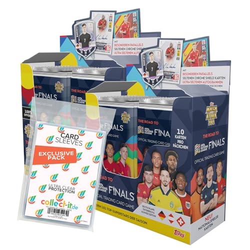 Bundle mit Topps - Road to 2022 UEFA Nations League - 2 Display (48 Booster) + Exklusive Collect-it Hüllen von collect-it.de MY HOME OF CARDS + TOYS