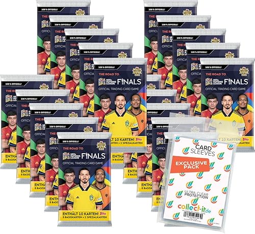 Bundle mit Topps - Road to 2022 UEFA Nations League - 20 Booster + Exklusive Collect-it Hüllen von collect-it.de MY HOME OF CARDS + TOYS