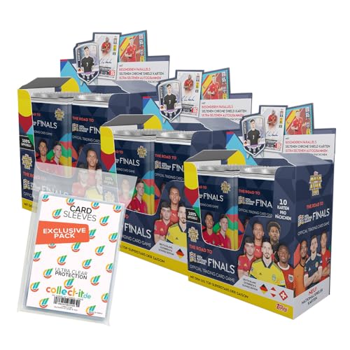 Bundle mit Topps - Road to 2022 UEFA Nations League - 3 Display (72 Booster) + Exklusive Collect-it Hüllen von collect-it.de MY HOME OF CARDS + TOYS