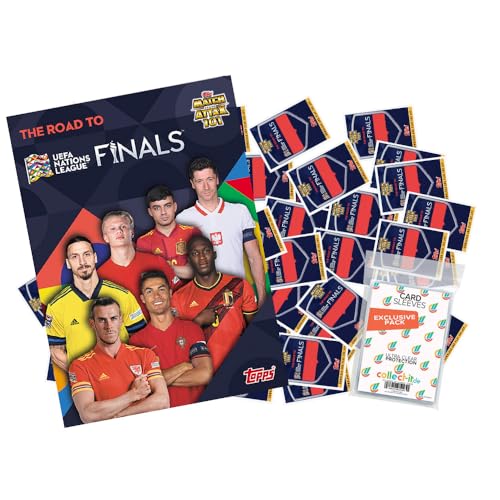 Bundle mit Topps - Road to 2022 UEFA Nations League - Alle Karten komplett Plus Sammelmappe (ohne Limitierte oder andere Sonderkarten) + Exklusive Collect-it Hüllen von collect-it.de MY HOME OF CARDS + TOYS