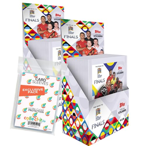 Bundle mit Topps - Road to UEFA Nations League 2022 - Sammelsticker - 2 Displays (100 Tüten) + Exklusive Collect-it Hüllen von collect-it.de MY HOME OF CARDS + TOYS