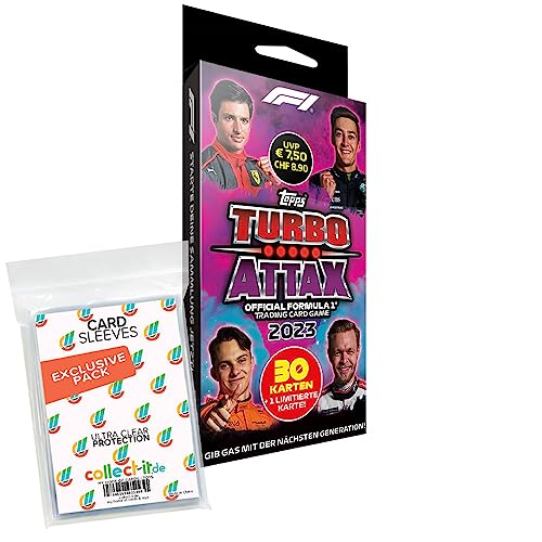 Bundle mit Topps - Turbo Attax Formel 1 2023-1 Blister + Exklusive Collect-it Hüllen von collect-it.de MY HOME OF CARDS + TOYS