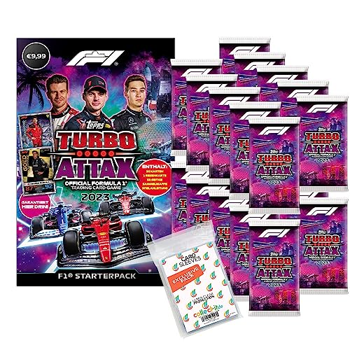 Bundle mit Topps - Turbo Attax Formel 1 2023-1 Starter + 20 Booster + Exklusive Collect-it Hüllen von collect-it.de MY HOME OF CARDS + TOYS