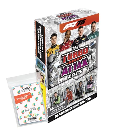 Bundle mit Topps - Turbo Attax Formel 1 2025 - Trading Cards - 1 Mega Tin Diamond + Exklusive Collect-it Hüllen von collect-it.de MY HOME OF CARDS + TOYS