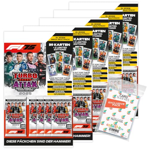 Bundle mit Topps - Turbo Attax Formel 1 2025 - Trading Cards + Exklusive Collect-it Hüllen (5 Multipacks) von collect-it.de MY HOME OF CARDS + TOYS