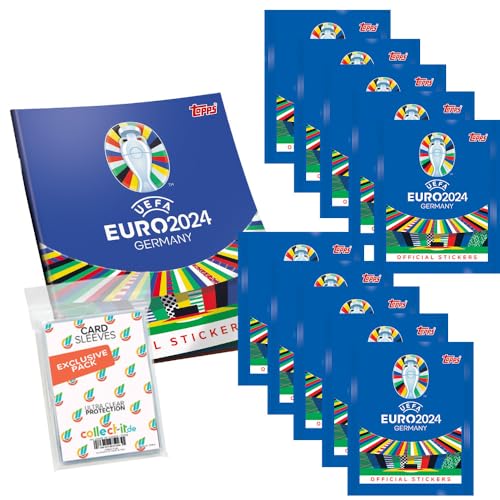Bundle mit UEFA Euro 2024 Germany - Sammelsticker - 1 Album + 10 Tüten + Exklusive Collect-it Hüllen Bundle mit UEFA Euro 2024 Germany - Sammelsticker - 1 Album + 10 Tüten + Exklusive Collect-it Hüllen von collect-it.de MY HOME OF CARDS + TOYS
