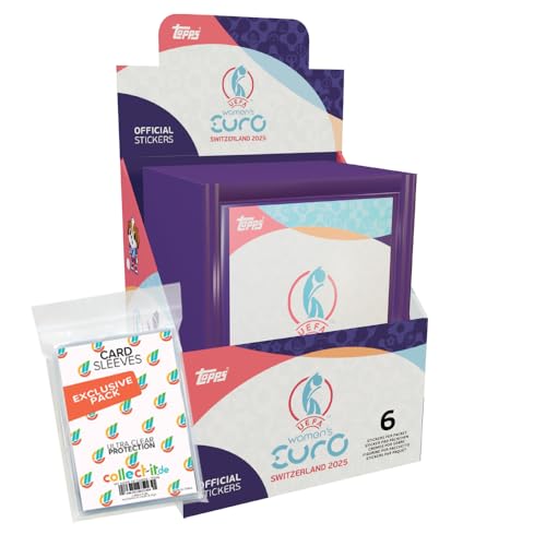 Bundle mit UEFA Women's Euro 2025 Switzerland - Sammelsticker - 1 Display (50 Tüten) + Exklusive Collect-it Hüllen von collect-it.de MY HOME OF CARDS + TOYS