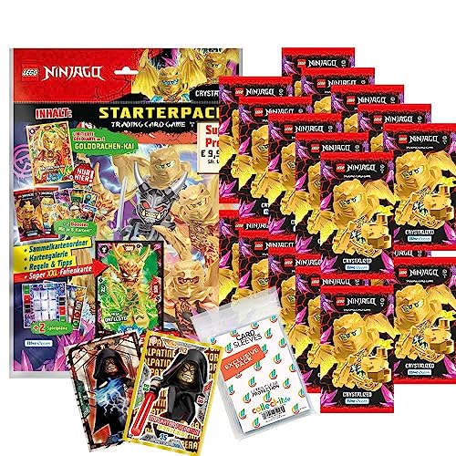 Bundle mit Blue Ocean Lego Ninjago Serie 8 Trading Cards - 1 Starter + 20 Booster + 2 Limitierte Star Wars Karten + Exklusive Collect-it Hüllen von collect-it.de MY HOME OF CARDS + TOYS