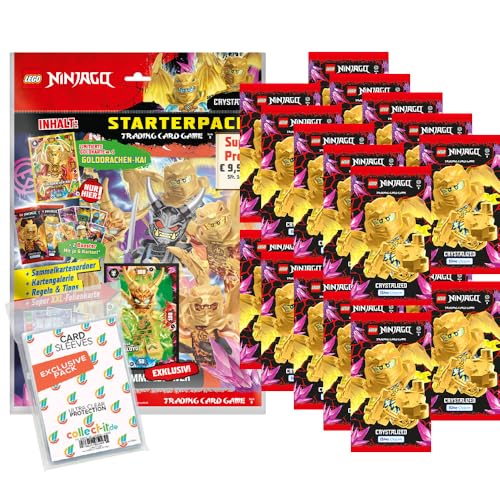 Bundle mit Blue Ocean Lego Ninjago Serie 8 Trading Cards - 1 Starter + 20 Booster + 2 Limitierte Star Wars Karten + Exklusive Collect-it Hüllen von collect-it.de MY HOME OF CARDS + TOYS